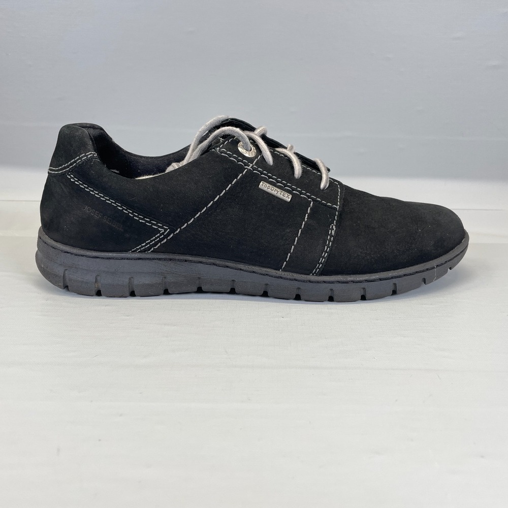 Josef Seibel Steffi 59 Shoes Womens Size 40 US 8.5 Black Nubuck Lace Up Sneakers